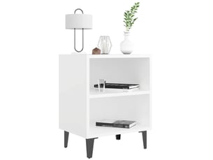 Table de chevet - cabinet de chevet - table de nuit avec pieds en métal blanc 40x30x50 cm