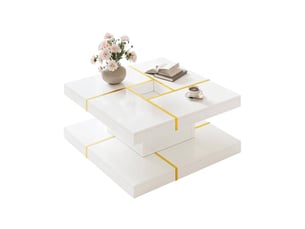 Table basse carré(e) coloris blanc <strong></strong> <strong></strong> - 80 cmx80 cm