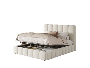 Lit coffre 140x200 cm <strong>COVREO </strong>  <strong></strong> coloris blanc