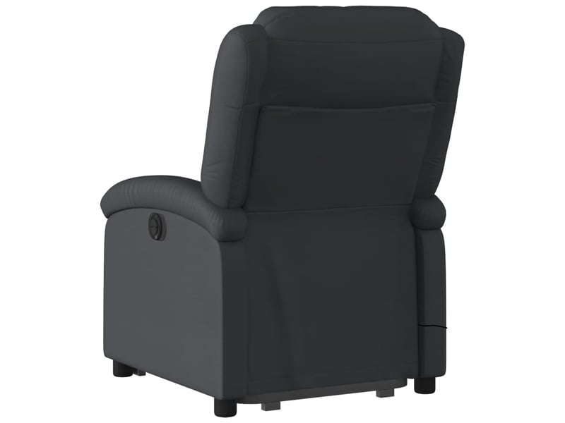 Fauteuil de relaxation fonction massage et inclinable fonction de levage électrique en cuir véritable noir dec027796 - Conforama D