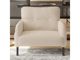 Fauteuil individuel noir en velours côtelé avec poches latérales 67×75×79 cm