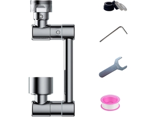 Aérateur de robinet, aérateur rotatif allongé de robinet durable, anti-éclaboussures, aérateur de robinet économiseur d'eau cuisine