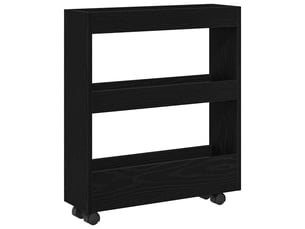 Chariot de rangement étroit pour bureau chêne noir 60x18x70 cm