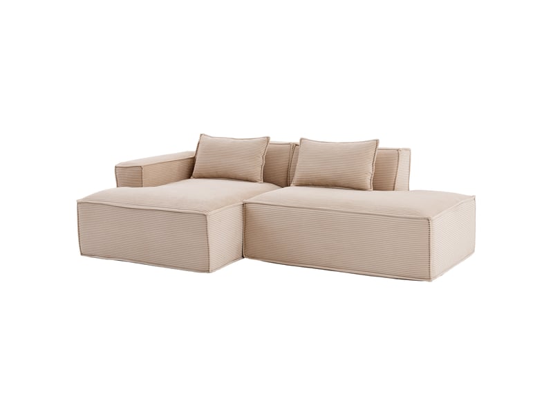  Canapé 2 places ulevr 235 cm en polyester kaki, assise souple à ressorts ensachés et 2 coussins  - Conforama A