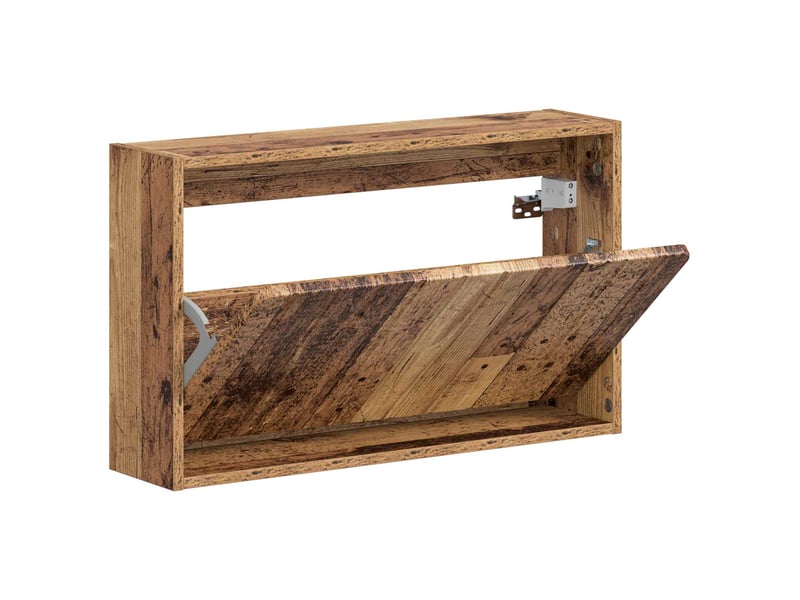  Meuble à chaussures mural, armoire à chaussures zwolle 71x17x43 cm bois ancien  - Conforama C
