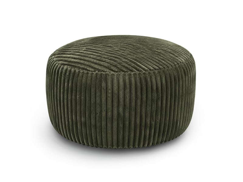 Fauteuil pouf avec mousse à mémoire de forme pour adultes et adolescents en velours côtelé vert, 100 × 100 × 50 cm - Conforama A