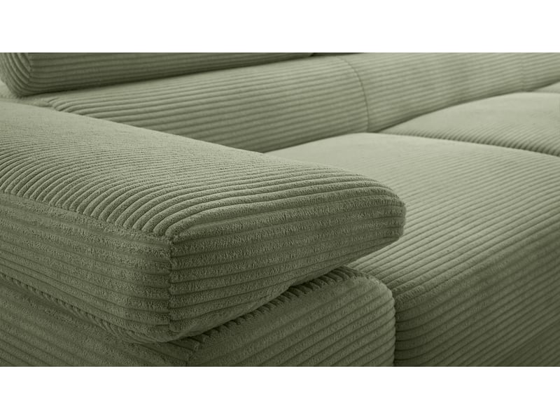  Canapé d’angle en velours côtelé arborio 280 cm vert sauge d Arborio - Conforama D