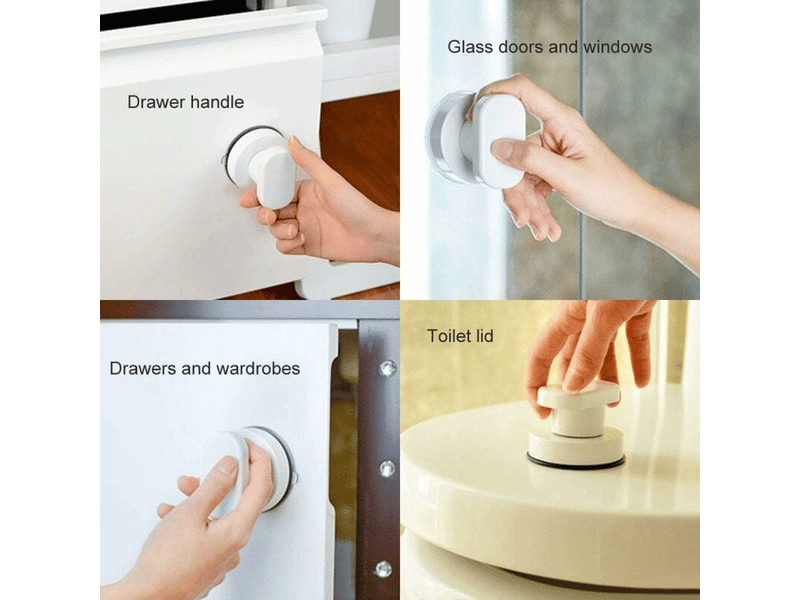 Poignée de porte à ventouse, 2 poignées portables en verre pour réfrigérateur, poignée de salle de bain avec ventouse forte, 62 x 50 mm. - Conforama D