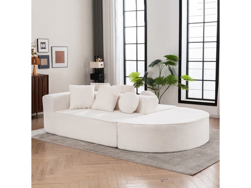  Canapé modulable, canapé de salon – sans cadre, en tissu chenille, sans montage, style cloud  - Conforama W