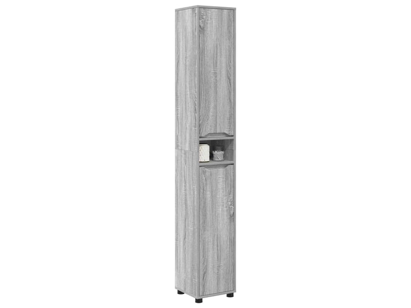  Cabinet de salle de bain, meuble de rangement gris sonoma 30.5x30x195 cm  - Conforama C