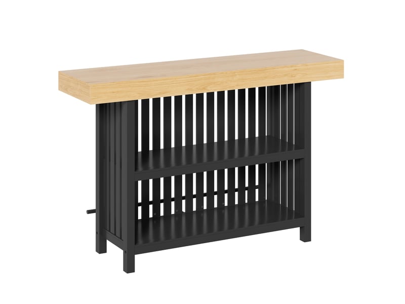  Table de bar avec étagères 160 x 40 x 105 cm – noir – repose-pieds renforcé et rangement ouvert  - Conforama D