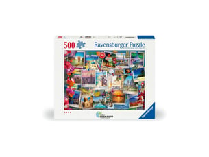 Puzzle 500 pieces destination voyage format paysage collage cartes postales