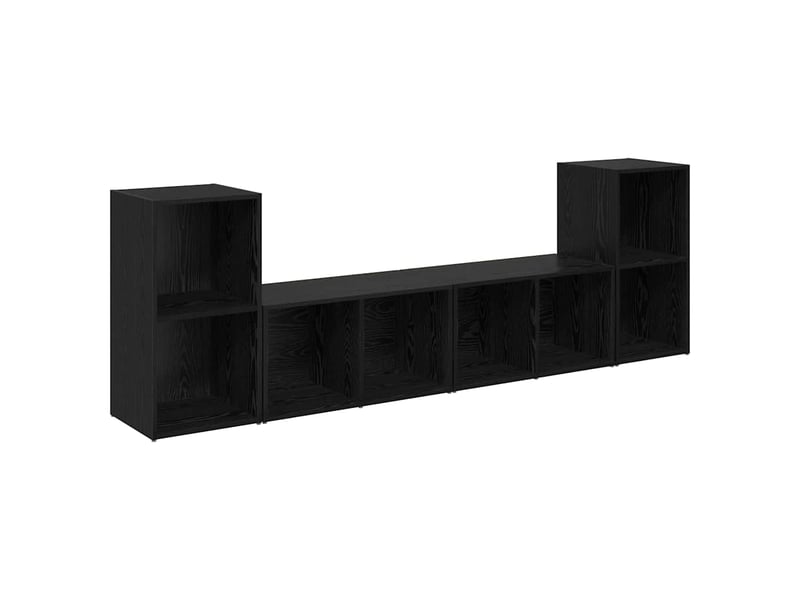  Ensemble meuble tv - banc tv - meuble de rangement 4 pcs chêne noir bois d'ingénierie  - Conforama A