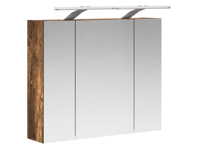 Amoire de salle de bain, meuble de salle de bain avec miroir chêne fumé shl9453 - Conforama E