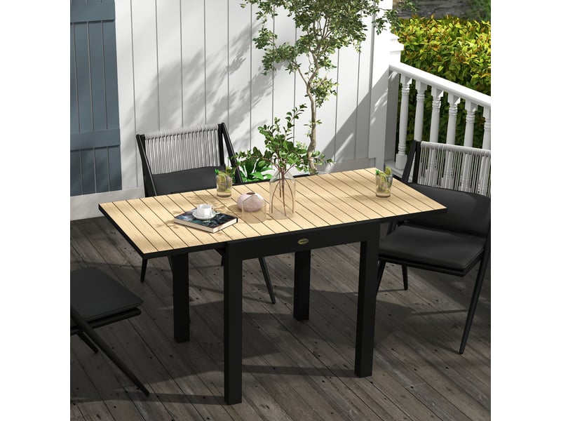 Table de jardin d'extérieur, résistante aux intempéries, 162 x 80 x 75 cm, jaune - Conforama C