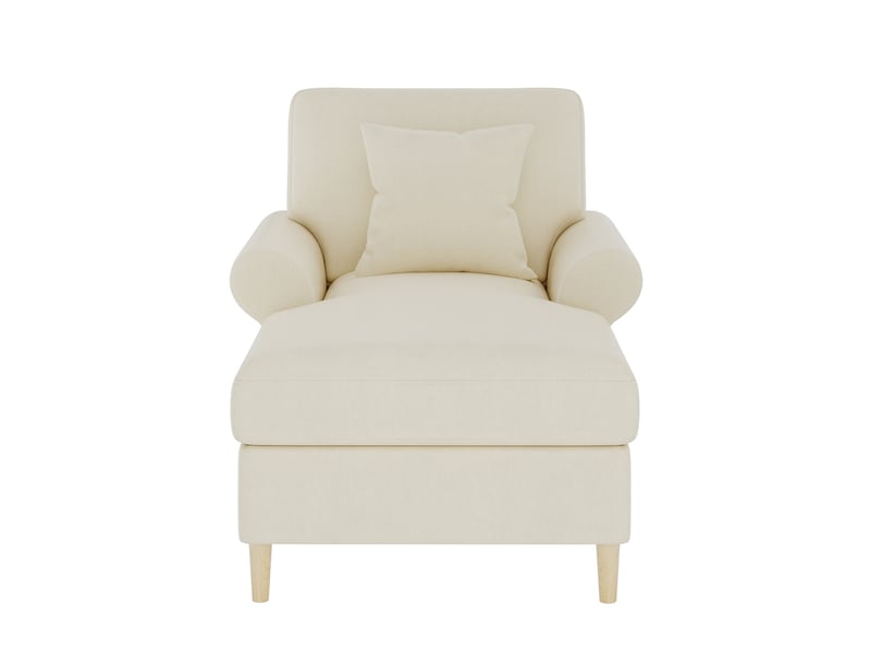  Canapé convertible 1 place en velours beige avec dossier inclinable, coussin lombaire et led intégrée  - Conforama A