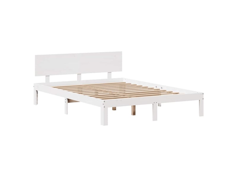  Lit double- lit adulte -  cadre de lit avec tiroirs sans matelas blanc 150x200 cm  - Conforama D