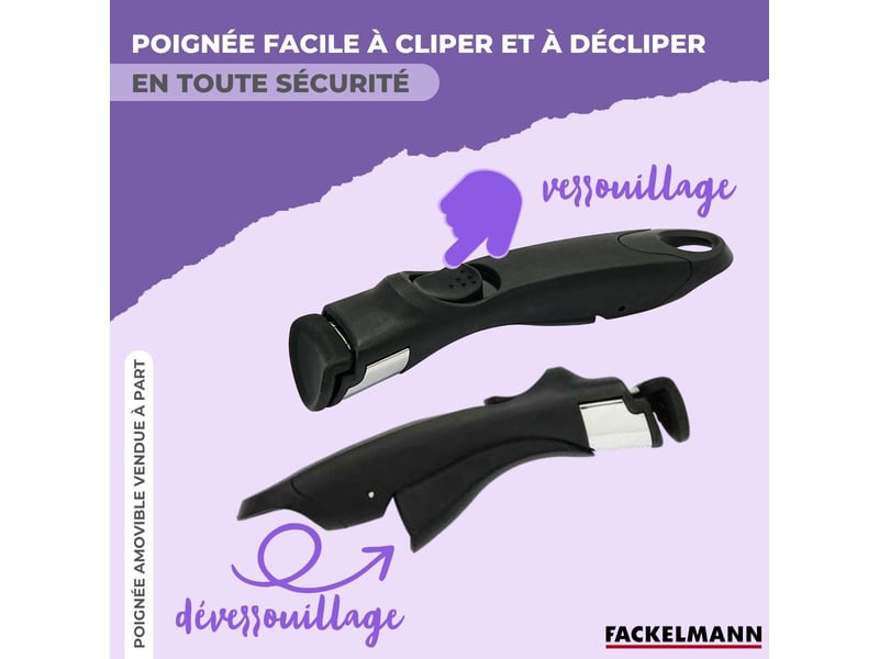  Lot de 2 poêles de cuisson inox en 20 cm et 28 cm fackelmann inogrip 9105250B88 - Conforama E