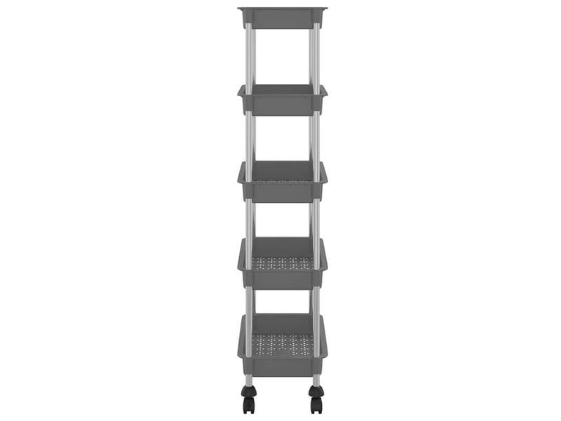 Desserte de cuisine, chariot de rangement 5 niveaux gris 42x29x128 cm fer et abs  - Conforama D