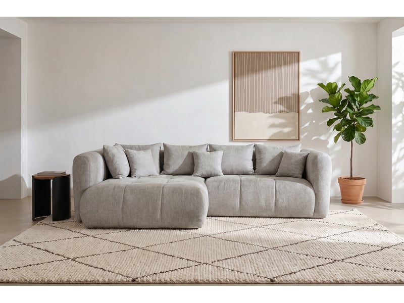  Canapé d'angle beige fixe 4 places  - Conforama Y