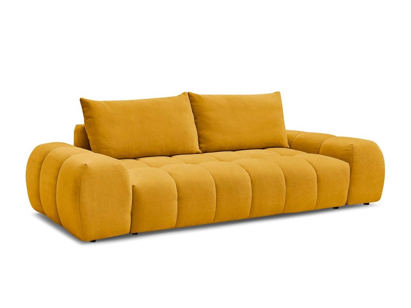  Bobochic canapé droit fixe 3 places everest tissu texturé jaune EVEREST - Conforama A
