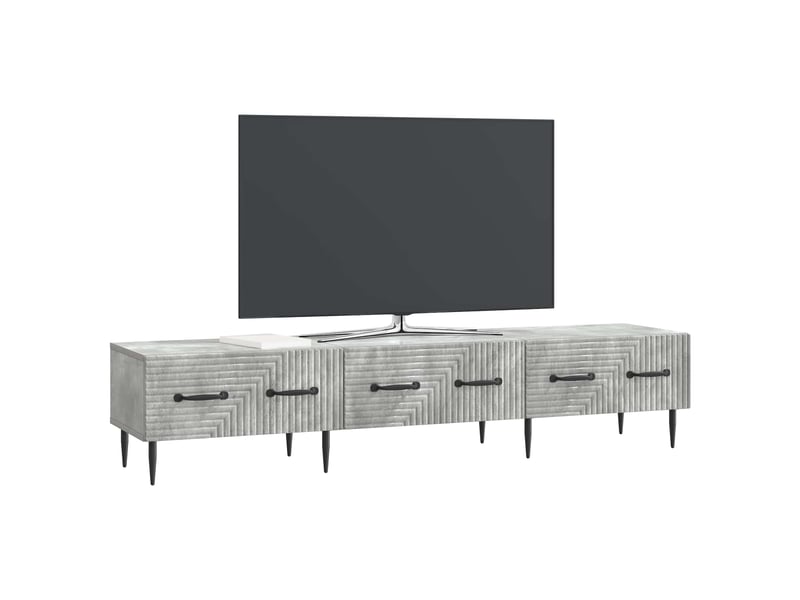  Meuble tv - banc tv - meuble de rangement gris béton 147 x 34,5 x 30 cm bois d'ingénierie  - Conforama C
