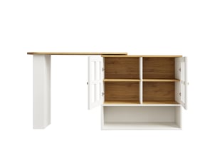 Desserte pivotante extensible 138x39x102,5 cm mdf blanc