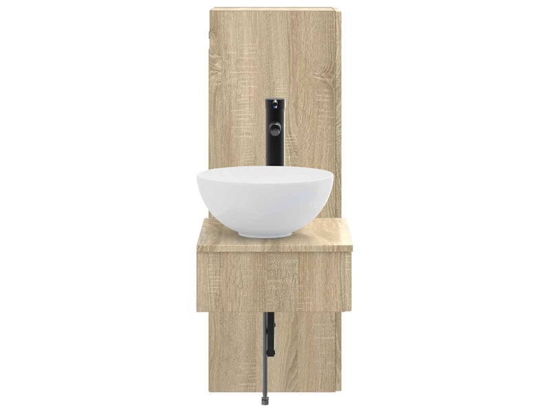 Ensemble de mobilier de salle de bain 2 pcs chêne sonoma shl8429 - Conforama D