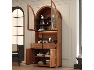 Buffet 4 porte(s) 2 tiroir(s) Fay Lum - 80 cm coloris marron