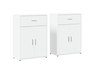 Buffets 2 pcs - bahut - meuble de rangement blanc 60x30x84 cm bois d'ingénierie