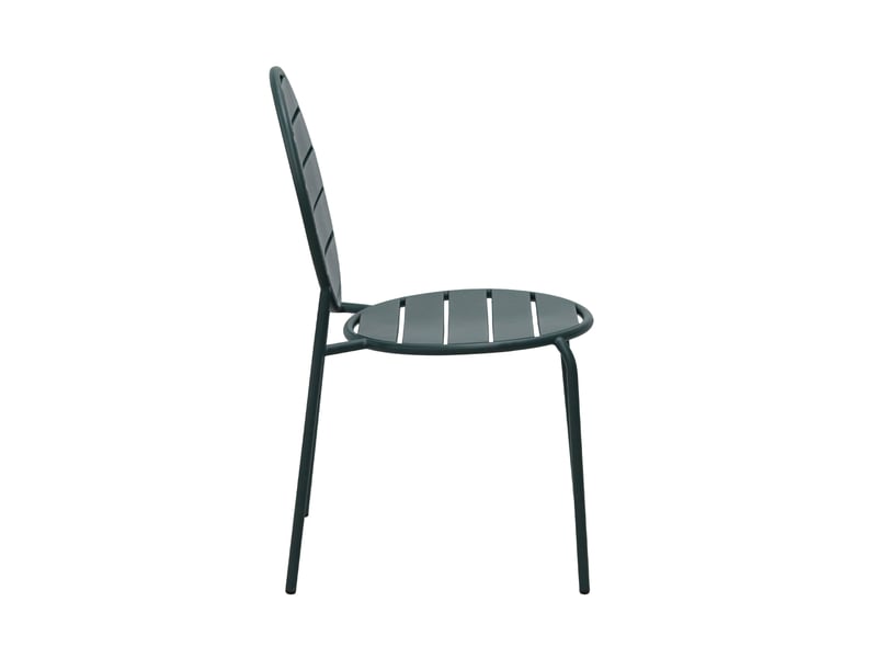  Lot de 2 chaises de jardin dossier rond en métal vert sapin - baca  - Conforama C