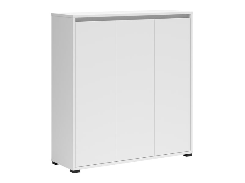  Armoire meuble à chaussures 3 portes coloris blanc - longueur 103 x profondeur 34 x hauteur 108,3 cm  - Conforama D