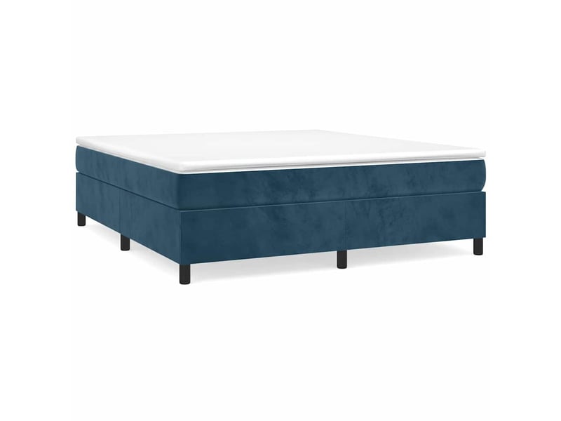  Lit double- lit adulte -  cadre de lit à lattes bleu foncé 200x200 cm velours  - Conforama A