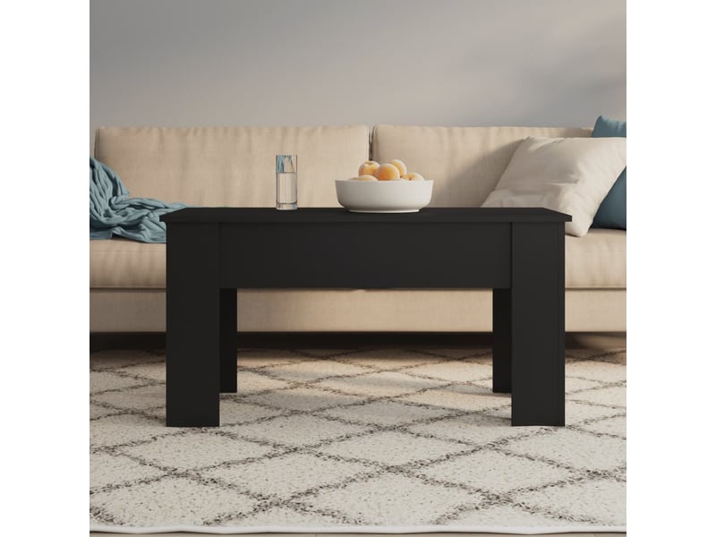  Table basse rectangulaire | table de salon noir 101x49x52 cm bois d'ingénierie  - Conforama C