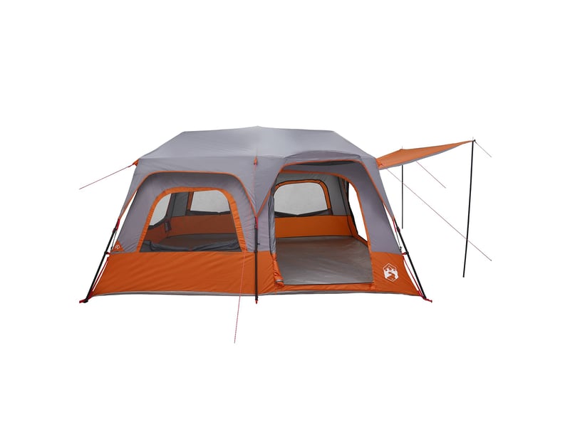  Tente instantanée, tente de camping 8 personne gris et orange  - Conforama D