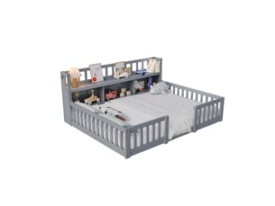 Lit cabane 140x200 cm    coloris gris