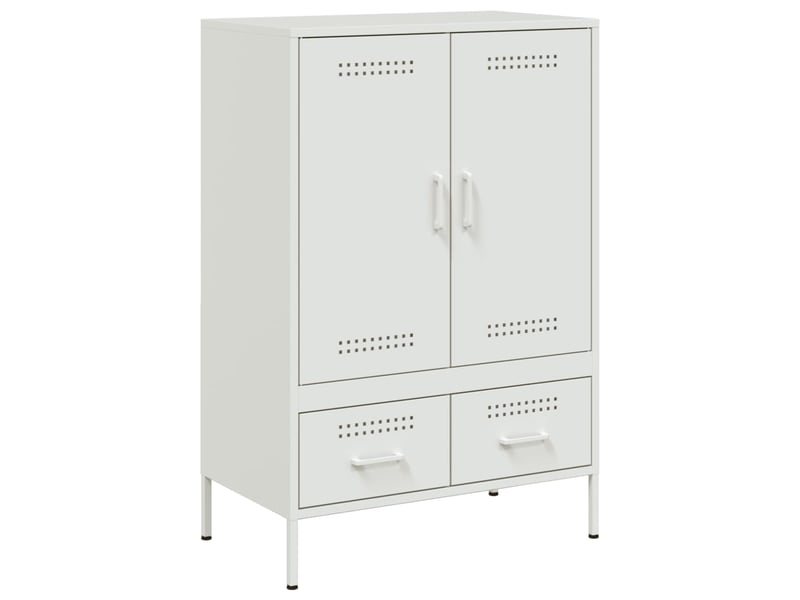  Buffet haut - bahut - meuble de rangement blanc 68x39x101,5 cm acier  - Conforama A