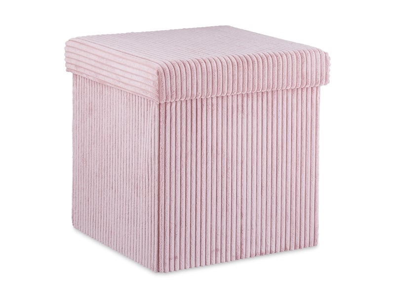  Cube rangement pliable pratique 38 x 38 x 38 cm assise confortable design contemporain en velours noir 13_0008792  - Conforama A