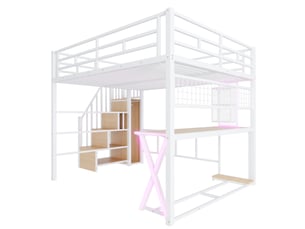 Lit superposé 160x200 cm <strong>OOIILLEE</strong> <strong></strong> coloris blanc
