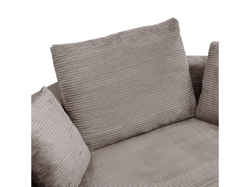  Canapé, 173x176 cm, 2 places convertible, velours côtelé, taupe  - Conforama E