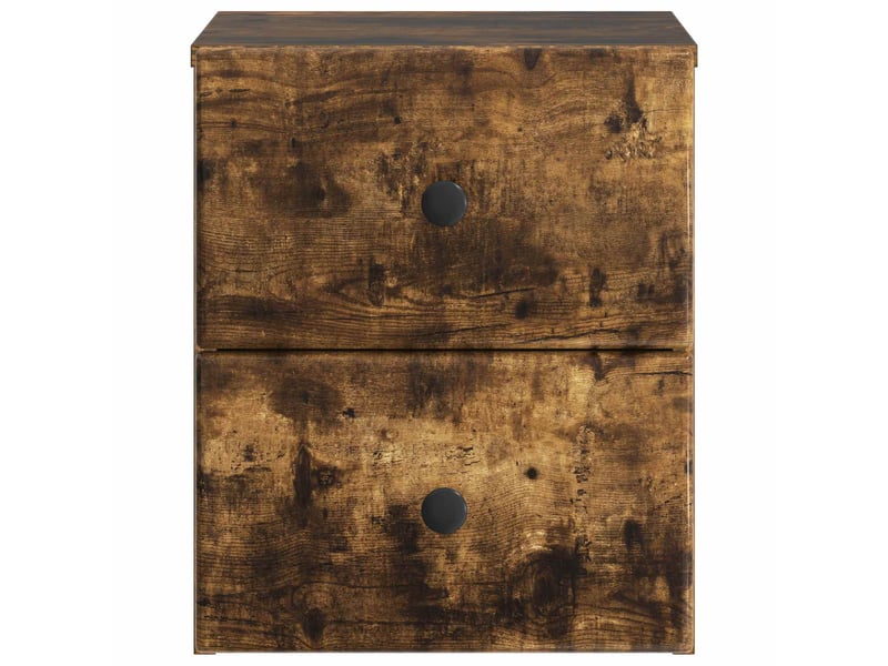 Table de chevet - cabinet de chevet - table de nuit mural chêne fumé 34,5 x 33 x 40 cm - Conforama D