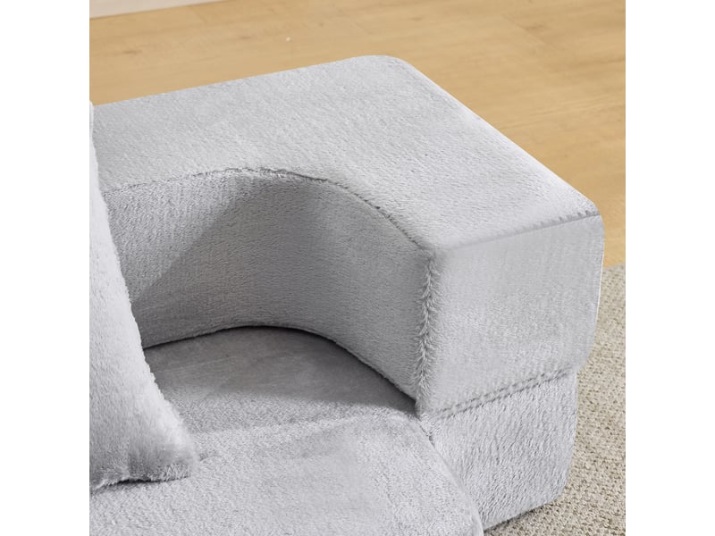  Canapé droit 2 places gris clair moderne avec coussins confortable salon chambre  - Conforama E