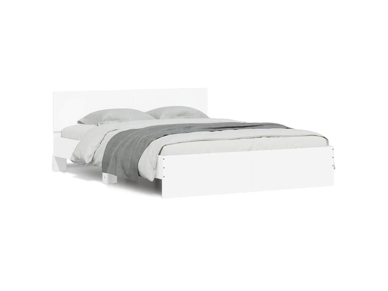  Lit double- lit adulte -  cadre de lit sans matelas blanc 150x200 cm  - Conforama A