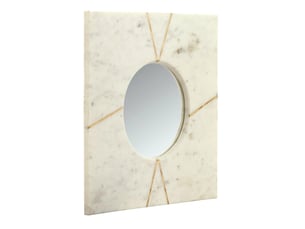 Miroir carré(e) de salle de bain coloris blanc PARIS PRIX   - 41 cm x 2 cm