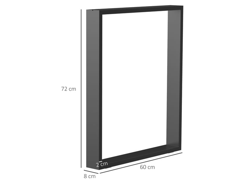  Lot de 4 pieds rectangulaires en acier noir pour table - design contemporain - hauteur 72 cm  - Conforama C