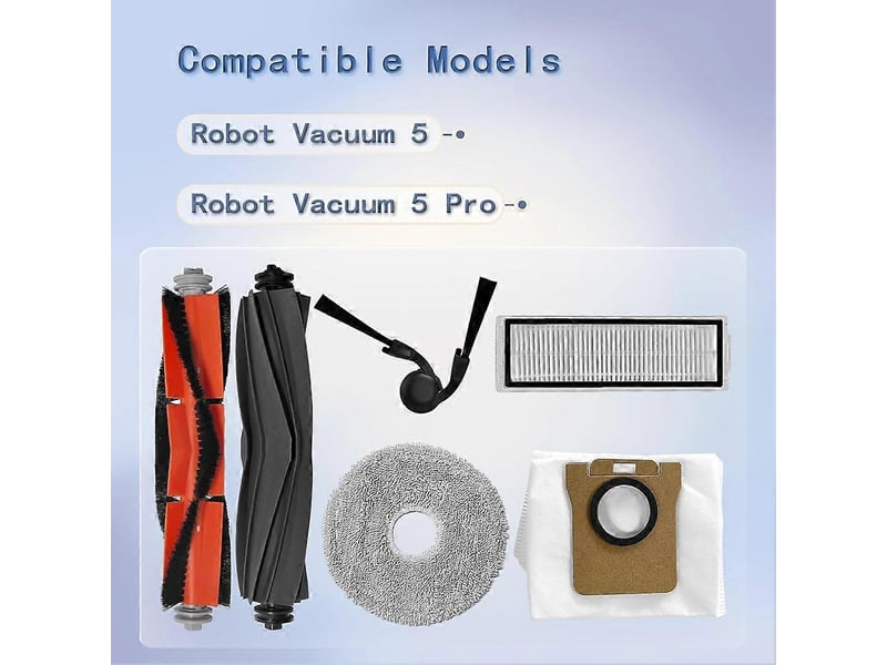Accessories kit for xiaomi robot vacuum 5 5 pro replacement parts including main brush,rubber brush, filters, dust bags - Conforama B