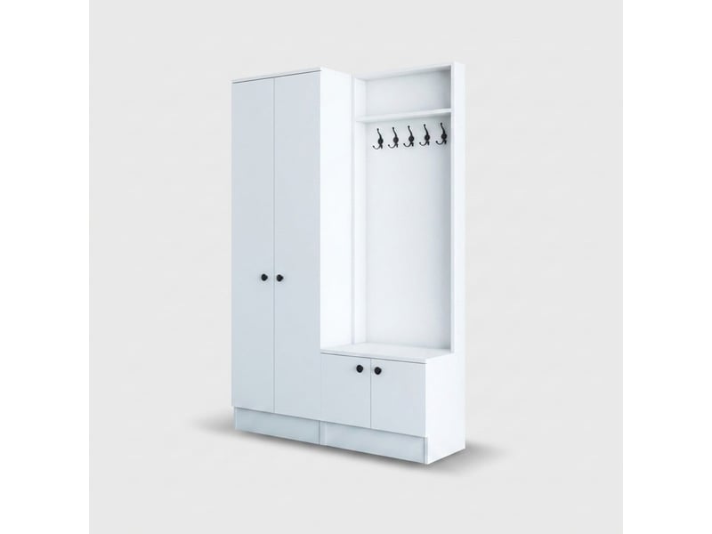  Meuble d'entrée avec porte-manteau et armoire vestiaire nythos  - Conforama A