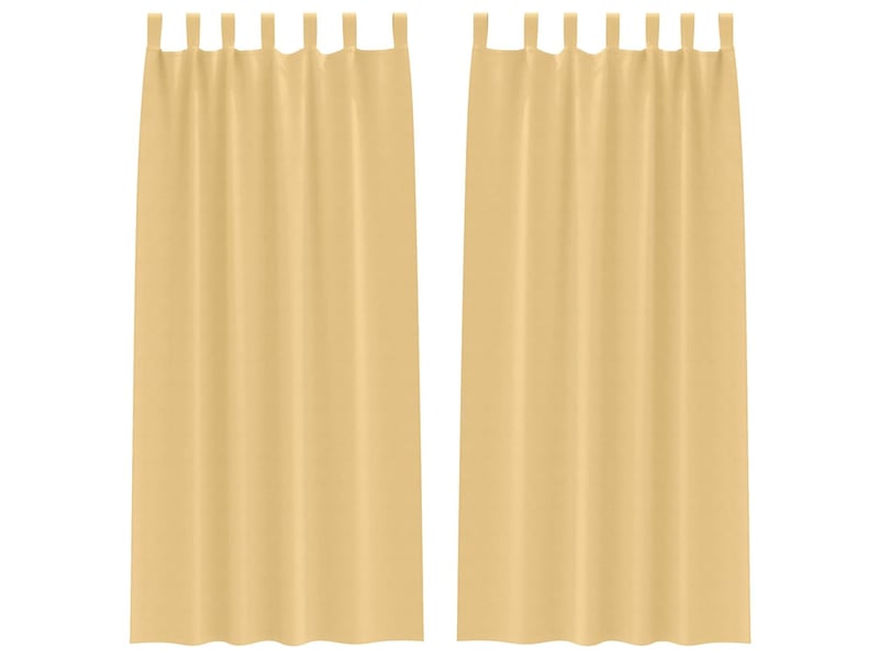  Lot de 2 rideaux occultants, rideaux black-out avec anneaux beige 245 x 140 cm cf44569  - Conforama A