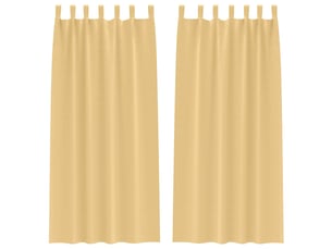 Lot de 2 rideaux occultants, rideaux black-out avec anneaux beige 245 x 140 cm cf44569