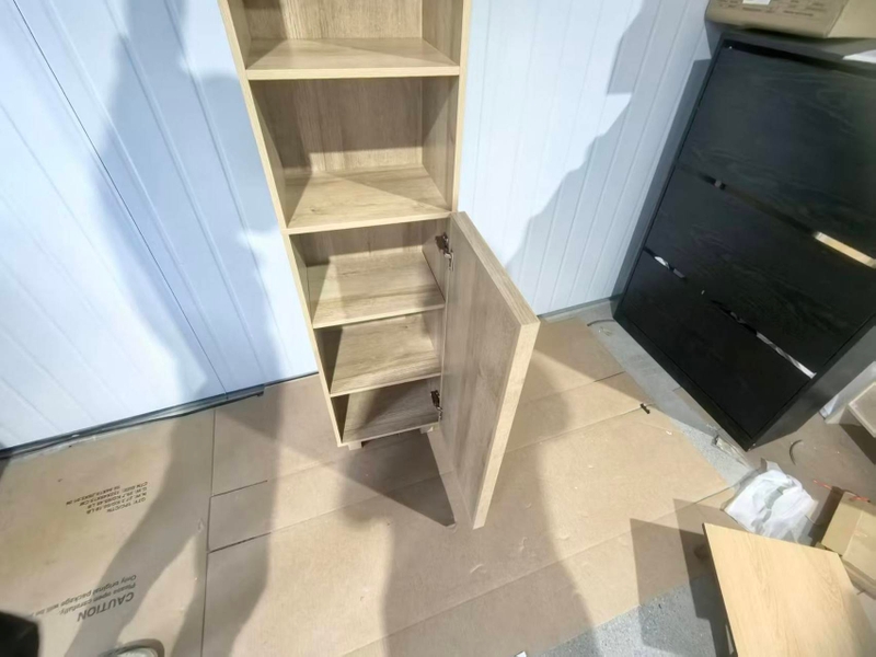  Armoire de salle de bain,35x30x162,5 cm,avec rangement,mdf,effet chêne  - Conforama D